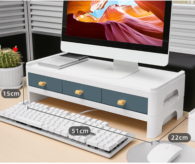 Abs Lade Soort Desktop Computer Houder Notebook Pen Opbergdoos Make Lippenstift Plank School Office Accessoires Briefpapier type A blauw