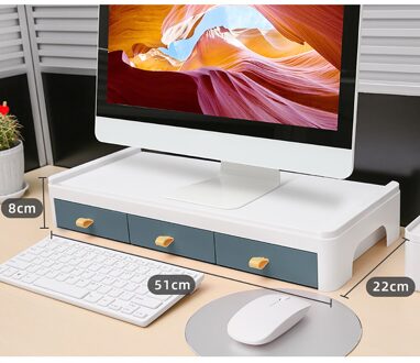 Abs Lade Soort Desktop Computer Houder Notebook Pen Opbergdoos Make Lippenstift Plank School Office Accessoires Briefpapier type B blauw