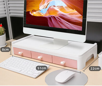 Abs Lade Soort Desktop Computer Houder Notebook Pen Opbergdoos Make Lippenstift Plank School Office Accessoires Briefpapier type B roze