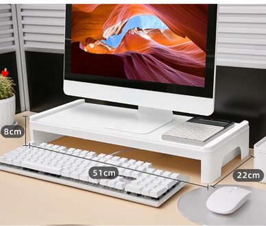 Abs Lade Soort Desktop Computer Houder Notebook Pen Opbergdoos Make Lippenstift Plank School Office Accessoires Briefpapier type C wit