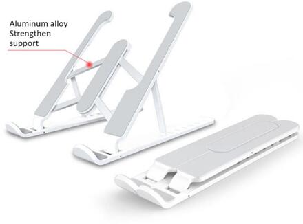 Abs Laptop Tablet Stand Verstelbare Opvouwbare Draagbare Desktop Houder Mounts Laptop Accessoires Voor Macbook Pro Air Notebook Stand wit
