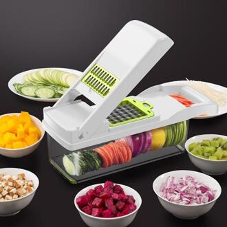 Abs + 420 Rvs Praktische Creatieve Multifunctionele Rasp Slicer Groentensnijder Keuken Tool Set Dunschiller Blade wit