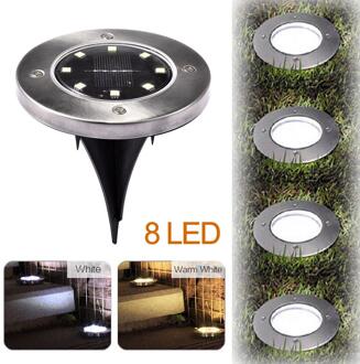 ABS Verfrissende Tuin LED Ondergrondse Solar Lamp Diode Licht IP65 100mA 2 V Met 600 mAh Ni-Mh AAA Oplaadbare Batterij Cold wit / 2 IN 1