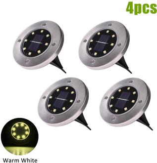ABS Verfrissende Tuin LED Ondergrondse Solar Lamp Diode Licht IP65 100mA 2 V Met 600 mAh Ni-Mh AAA Oplaadbare Batterij warm wit / 4 IN 1