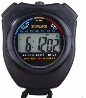 Abs Waterdichte Digitale Professionele Handheld Lcd Chronograaf Handheld Sport Stopwatch Timer Stop Horloge Met String