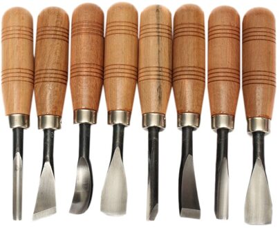 Absf 8 Stks/set Specht Droog Hand Houtsnijwerk Gereedschap Chip Detail Beitel Set Messen Tool