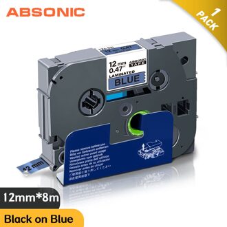 Absonic 12Mm Tze Tz Tape Label Tape Zwart Op Blauw TZe-531 Compatibel Voor Brother P-Touch PT200 1000 d210 H110 E110 Label Maker 12mm zwart on blauw