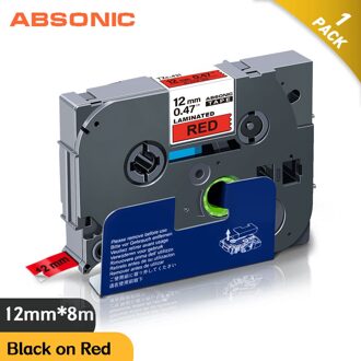 Absonic 12Mm Tze Tz Tape Label Tape Zwart Op Blauw TZe-531 Compatibel Voor Brother P-Touch PT200 1000 d210 H110 E110 Label Maker 12mm zwart on rood