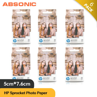 Absonic 6 Box (120 Sheets) for HP Sprocket Photo Paper 2x3" Mini Photographic Paper Pocket Photo Printer Zink Paste Photo Paper