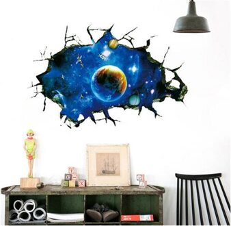 Abstract Cliff Trappen Dolfijn Cosmic Space 3D Effect Vloer Muursticker Home Decor Kinderen Slaapkamer Decals Woondecoratie 7517