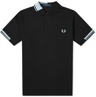 Abstract Collar Polo Shirt - Zwart - Heren - maat  XS