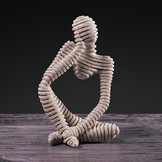 Abstract Karakter Standbeeld Denker Sculptuur Zandsteen Decoratie Kantoor Valentijnsdag Mensen Ambachten Thuis Boekenplank Decor Texture-A