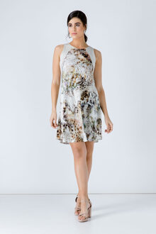 Abstracte jurk met dierenprint - maat Veelkleurig