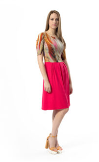 Abstracte jurk met dierenprint Rood - EU 42 / UK 14