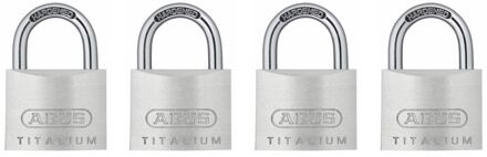 ABUS Combinatieslot Kti12/30 Titalium - Massief Aluminium Voor Kluisje - Behuizing 30mm - Set Van 4 Stuks