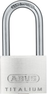 ABUS Hangslot Met Sleutel Titalium Tkti24/40hb40 - Aluminium Lange Beugel Voor Poort - Behuizing 40mm