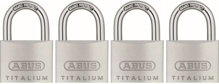 ABUS Hangslotenset Kti13/40 - Massief Aluminium Hoge Veiligheid - Behuizing 40 Mm - Set Van 4 Stuks