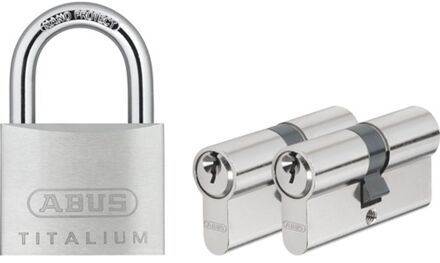ABUS Hangslotenset Met Sleutel 64ti/50 - Aluminium Gelijksluitend - Behuizing 50mm - Set Van 3 Stuks