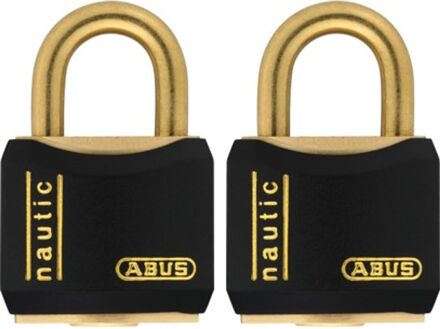 ABUS Hangslotset Nautic Kbmb1/20 - Massief Messing, Waterbestendig - Behuizing 20 Mm - Set Van 2 Stuks