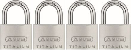 ABUS Hangslotset Titalium Tkti24/40 - Aluminium Anticorrosie Voor Poorten - Behuizing 40 Mm - Set Van 4 Stuks
