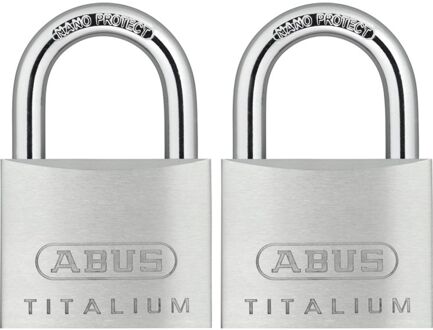 ABUS Hangslotset Titalium Tkti25/50 - Aluminium Voor Poort - Behuizing 50 Mm - Set Van 2 Stuks