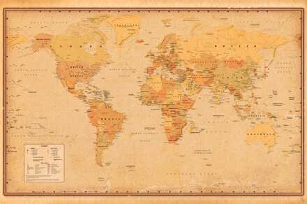 ABYSTYLE Poster Harper Collins - Antique World Map 21 91,5x61cm Divers - 91.5x61 cm