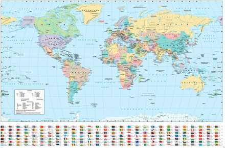 ABYSTYLE Poster Harper Collins World Map 21 91,5x61cm Divers - 91.5x61 cm