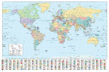 ABYSTYLE Poster Harper Collins - World Map 21 - Frans - 91,5x61cm Divers - 91.5x61 cm