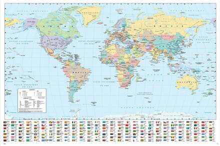 ABYSTYLE Poster Harper Collins World Map 21 French 91,5x61cm Divers - 91.5x61 cm
