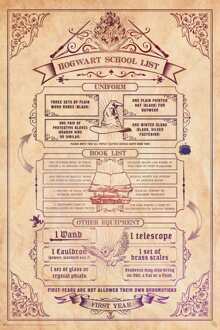 ABYSTYLE Poster Harry Potter School list 61x91,5cm Divers - 61x91.5 cm