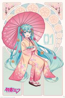 ABYSTYLE Poster Hatsune Miku Sakura Kimono 61x91,5cm Divers - 61x91.5 cm
