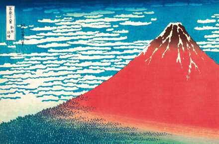 ABYSTYLE Poster Hokusai Red Fuji 91,5x61cm Divers - 91.5x61 cm