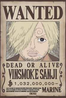 ABYSTYLE Poster One Piece - Wanted Sanji Wano 38x52cm Divers - 38x52 cm