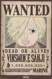 ABYSTYLE Poster One Piece - Wanted Sanji Wano 61x91,5cm Divers - 61x91.5 cm
