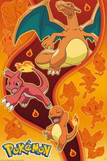 ABYSTYLE Poster Pokemon Fire Type 61x91,5cm Divers - 61x91.5 cm