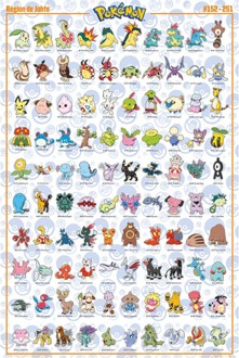 ABYSTYLE Poster Pokémon Johto French Characters 61x91,5cm Divers - 61x91.5 cm