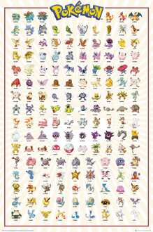 ABYSTYLE Poster Pokémon - Kanto 151 French Characters 61x91,5cm Divers - 61x91.5 cm