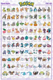 ABYSTYLE Poster Pokémon Sinnoh French Characters 61x91,5cm Divers - 61x91.5 cm