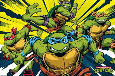 ABYSTYLE Poster TMNT Turtles in Action 91,5x61cm Divers - 91.5x61 cm