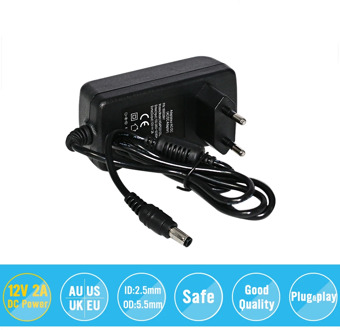 AC 100-240V to DC 12V 2A Switch Switching Power Supply Converter Adapter EU UK US AU 5.5mm*2.5mm Plug Free Shipping