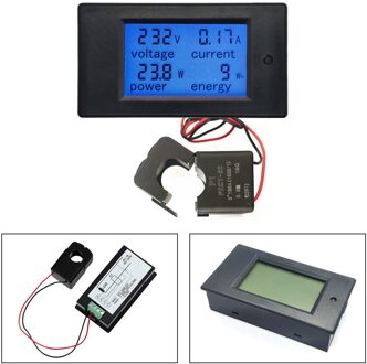 Ac 100A Digitale Power Kwh Watt Meter Volt Amp Voltmeter Amperemeter Open Close Ct