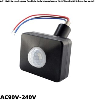 Ac 110v220v Kleine Vierkante Schijnwerper Lichaam Infrarood Sensor 100W Schijnwerper Pir Inductieve Schakelaar