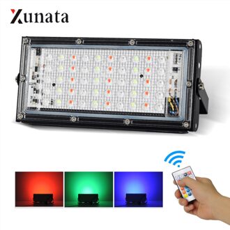 Ac 220V Rgb Schijnwerper 50W IP65 Waterdichte Led Spot Met Afstandsbediening Reflector Led Schijnwerper