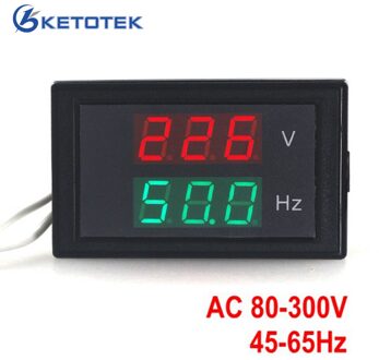 AC 80-300.0V 45-65HZ 2 in 1 Digitale Voltage Meter Frequentie Teller Voltmeter Hertz/ HZ Meter Rode Led Display 50HZ 60HZ