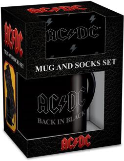 AC/DC Back In Black-mok en sokenset (Zwart) - One Size