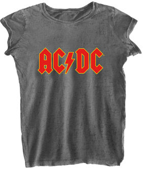 AC/DC Dames/Dames Burnout Logo T-Shirt (Houtskool Grijs) - maat