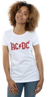 AC/DC Dames/Dames Horns Logo Katoenen T-Shirt (Wit) - S