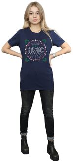 AC/DC Dames/Dames Kerstmis Cirkel Katoenen Vriendje T-shirt (Marineblauw) - maat M Navy