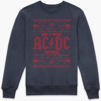 AC/DC Have A Rockin' Christmas (red) Sweatshirt - Navy - XS Blauw