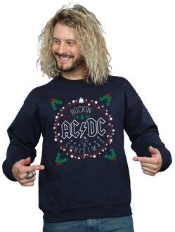AC/DC Heren Kerstmis Cirkel Sweatshirt (Marineblauw) - maat M Navy
